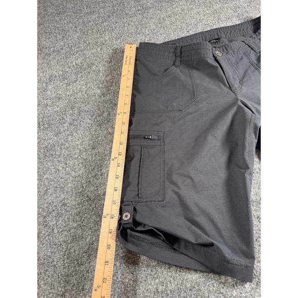 Kuhl Womens Cargo Shorts SZ 10 Charcoal Grey Ripstop Hiking Outdoor Roll Up Tab - Picture 6 of 11